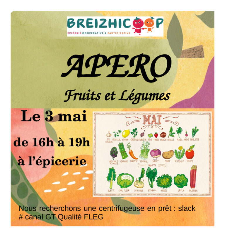 Vendredi 3 mai : Apéro Fruits et Légumes