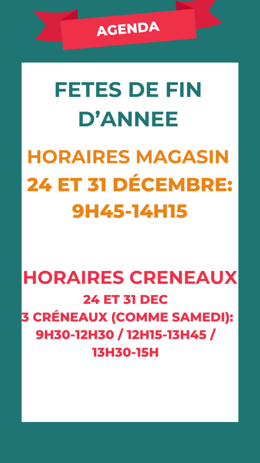 Horaires Magasin pendant les fêtes