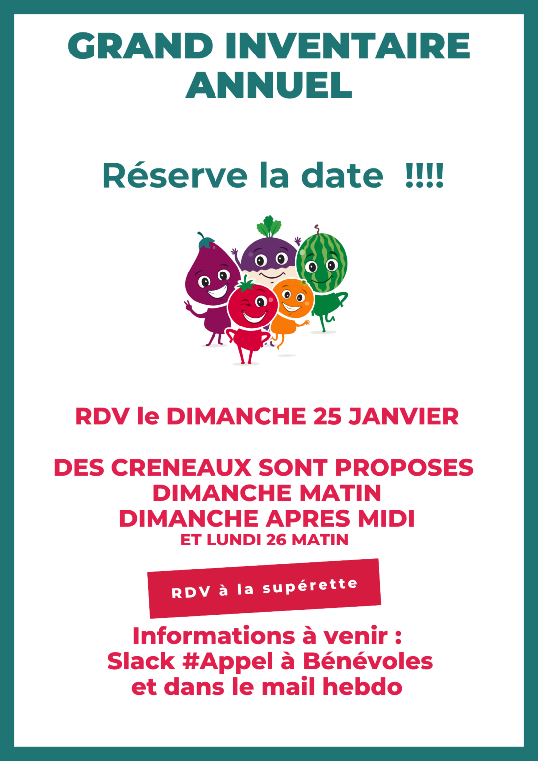 Grand inventaire annuel du magasin